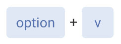 option+v