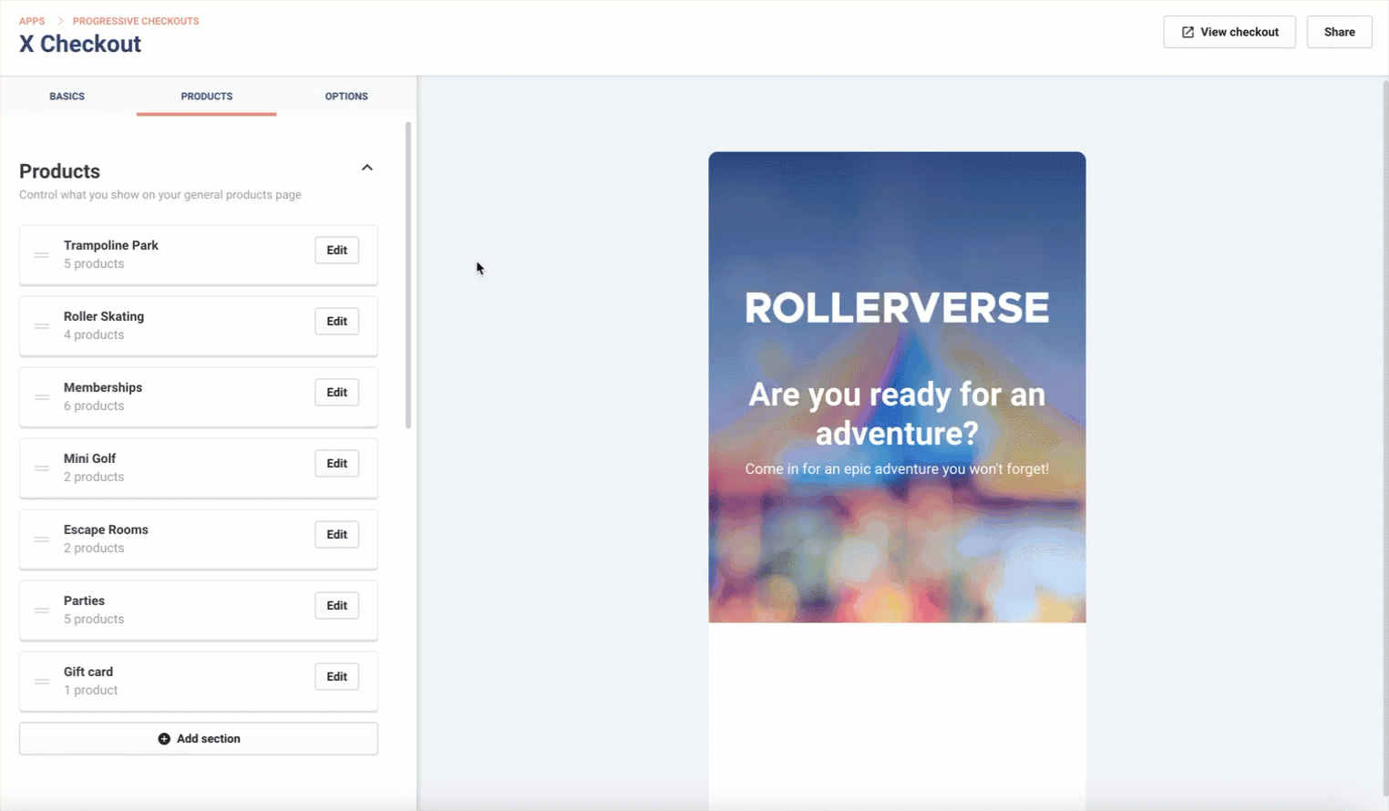 editing a section in the online checkout.gif
